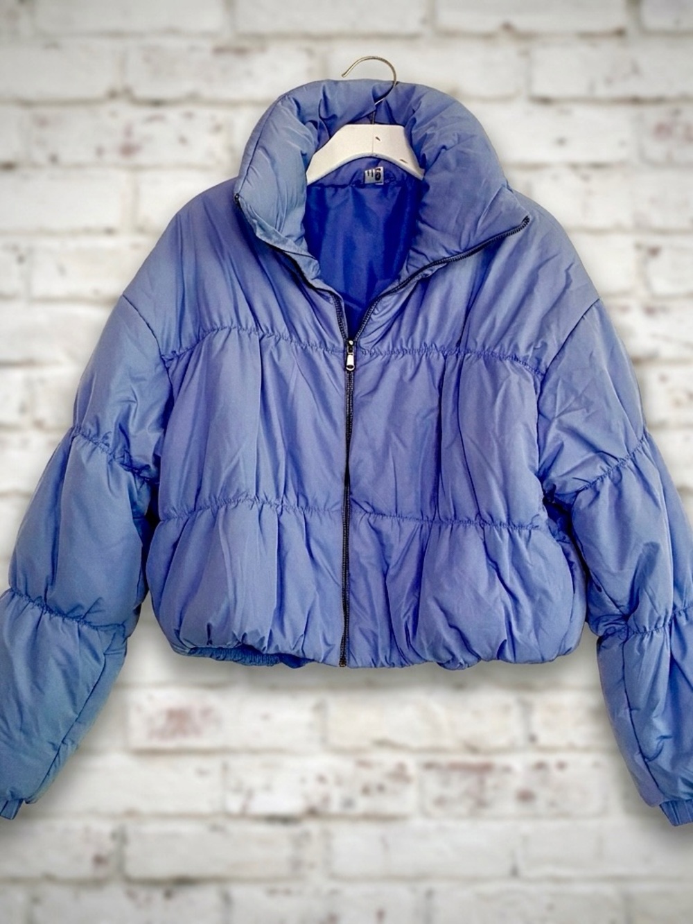 Double Zero Lavender Blue Cropped Puffer Jacket